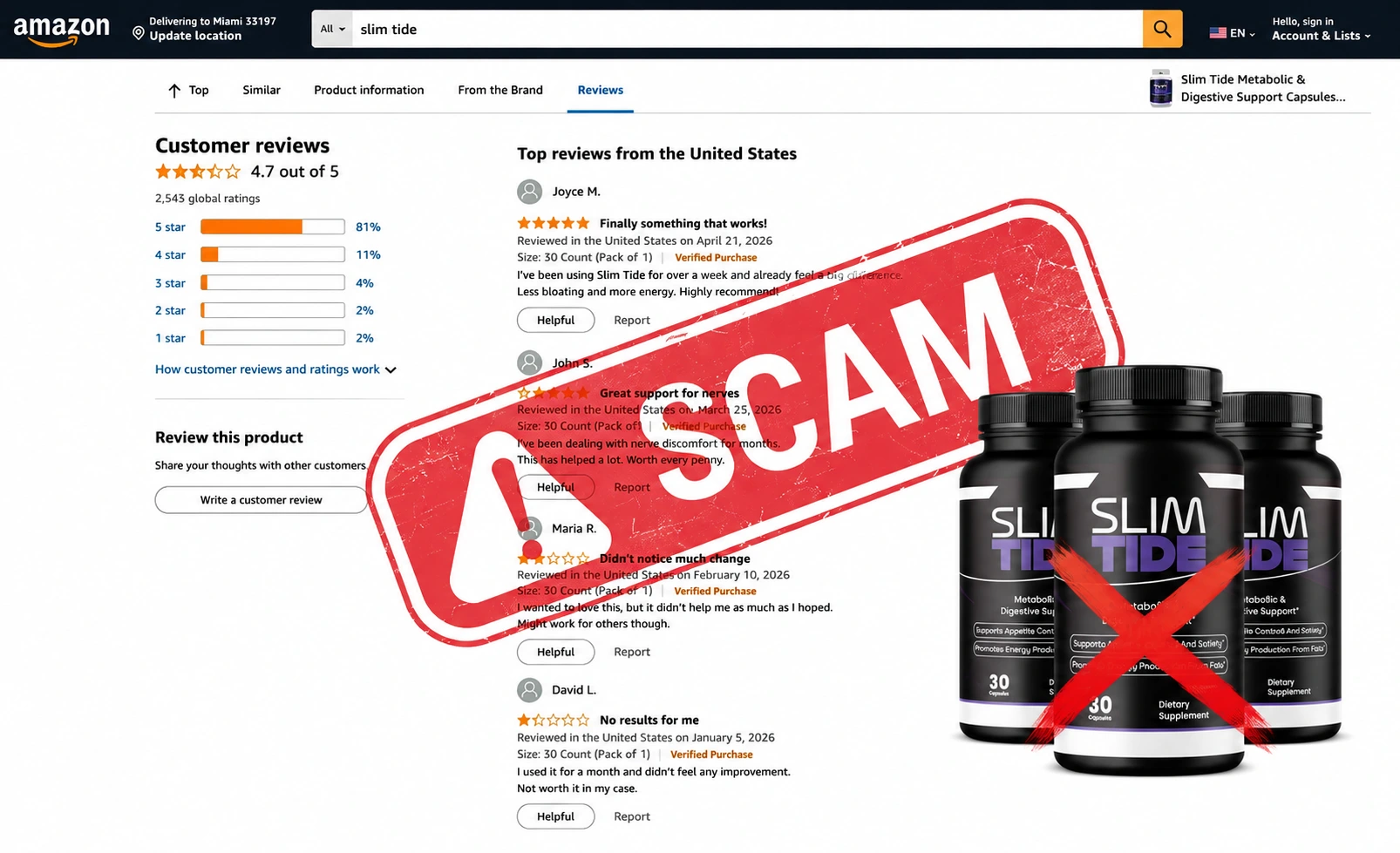SlimTide Scam Alert